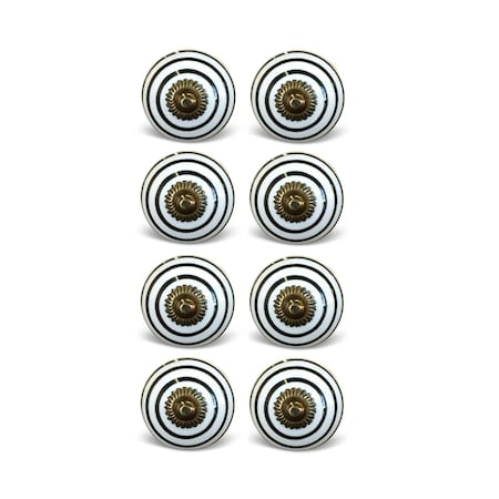 Decoracion K4009 Knob It - Black White & Copper, 8PK DE3091739